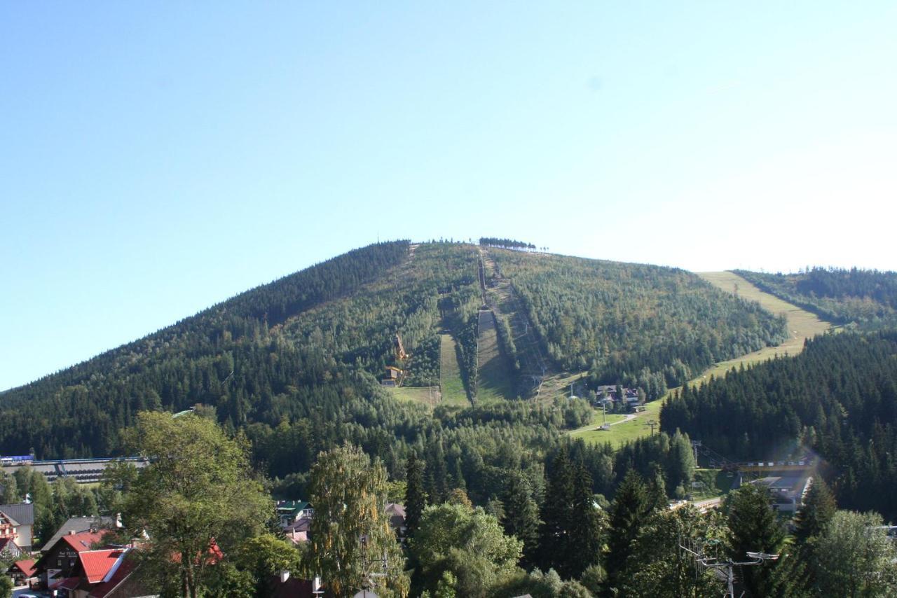 Enjoy Harrachov - Atraktivní klidný klimatizovaný apartmán 20 v centru Harrachova s wallboxem EV, herní konzolí, Ipad, Netflix, výhledem do zahrady a na romantický kostelík Exterior foto